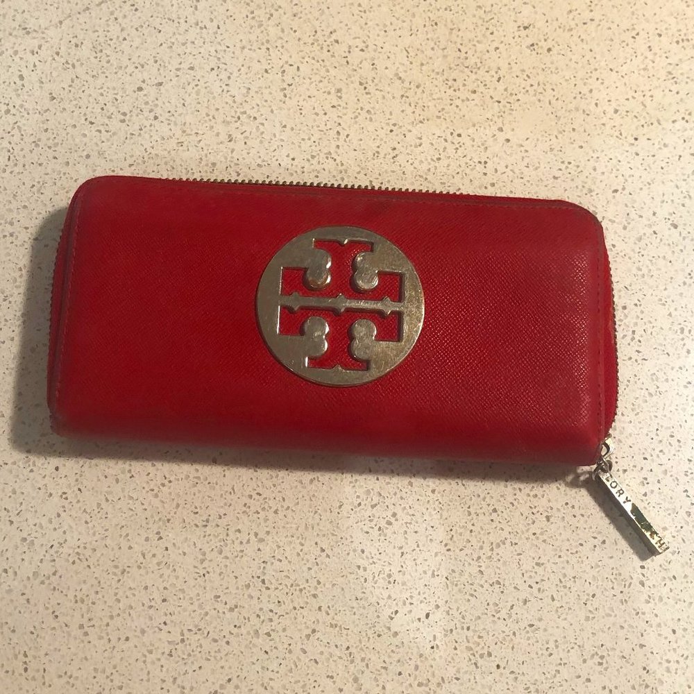 Tory Burch Red Leather Wallet